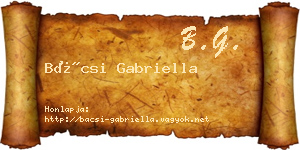 Bácsi Gabriella névjegykártya